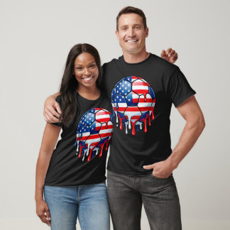 Camiseta Bola de Futebol Patriótica Quatro de Julho Gotejam