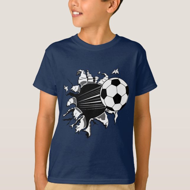 Camiseta Bola de futebol que rebenta para fora (Frente)