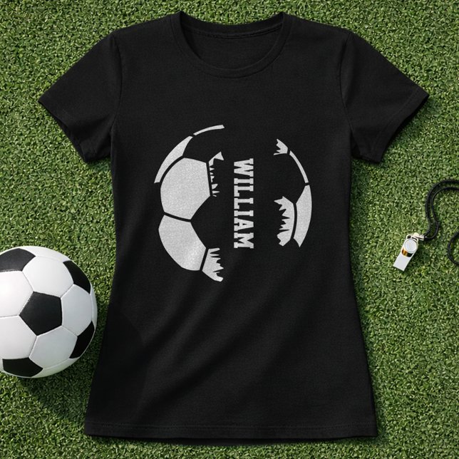 Camiseta Bola de Futebol Quebrada Nome Personalizado (Criador carregado)