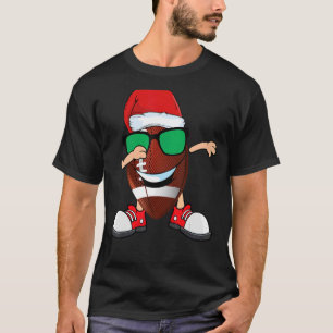 Camiseta Bola de futebol Santa Hat Óculos escuros Chris