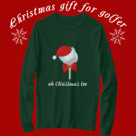 Camiseta Bola de Golfe com Papai Noel e Arco Vermelho
