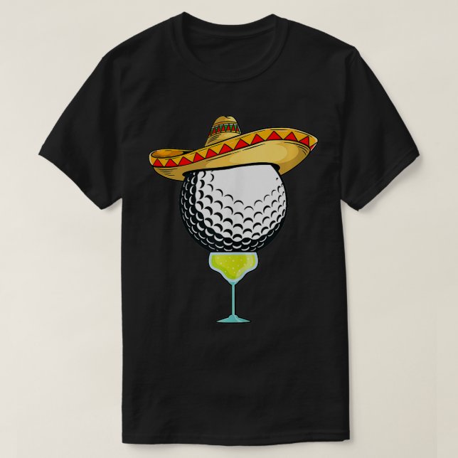 Camiseta Bola de Golfe com Sombrero e Margarita Golfer (Frente do Design)