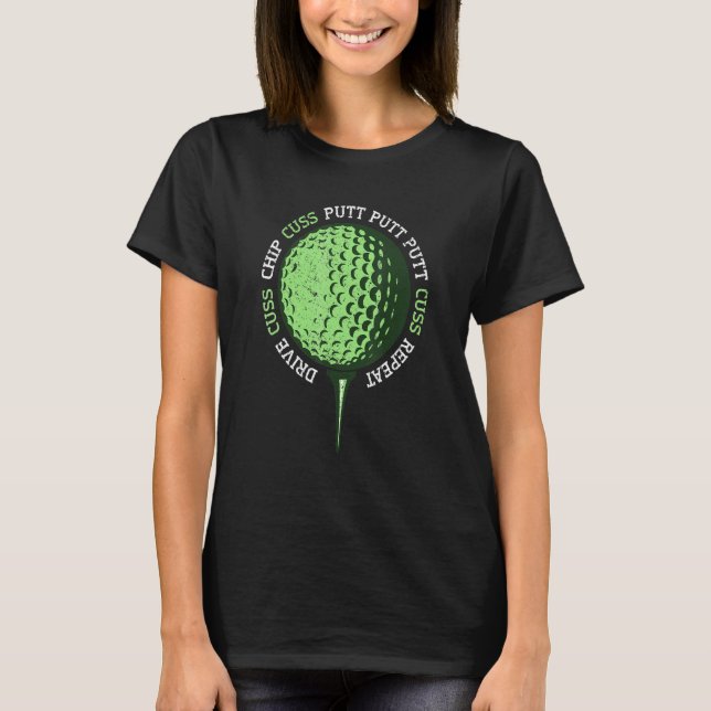 Camiseta Bola de Golfe Cusf Maluca Humor de Golfe Tamei Esp (Frente)