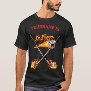 Camiseta Bola de Golfe Em Chamas – Bola de Golfe Engraçada