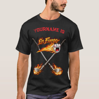 Camiseta Bola de Golfe Em Chamas – Bola de Golfe Engraçada