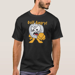 Camiseta Bola de golfe irritada dos desenhos animados do
