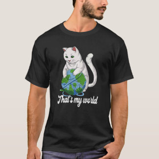 Camiseta Bola de lã de gato Terra Mundo de tricô para Trico