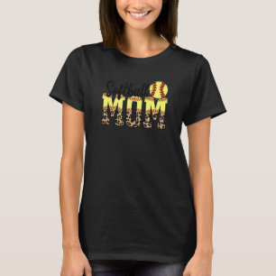 Camiseta Bola de Mama de Softball Mãe Letra Cuta da Mãe
