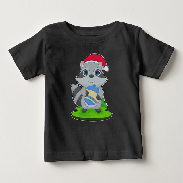 Camiseta Bola de Natal Racoon (Frente)