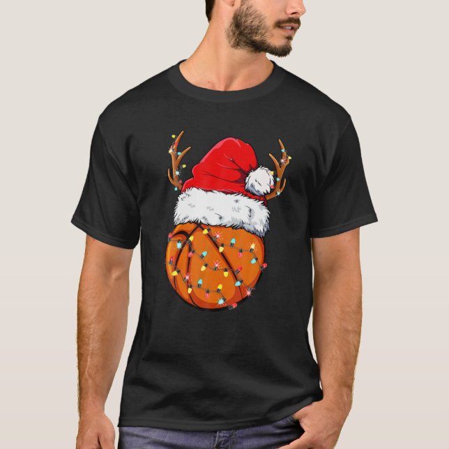 Camiseta Bola de Natal Santa Hat Engraçado Esporte Xm (Frente)