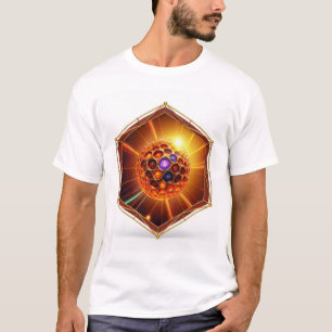 Camiseta Bola de Plasma Colorida Emitindo Raios