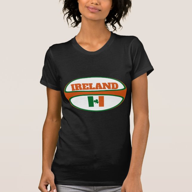 Camiseta Bola de Rugby da Irlanda Flag (Frente)