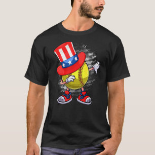 Camiseta Bola de Softball e Tio Sam Hat Americano 4º