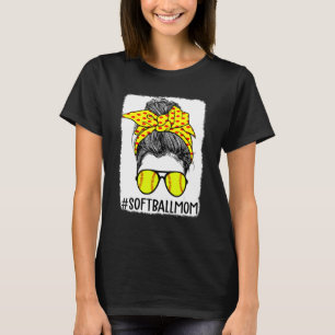 Camiseta Bola de Softball Mamãe Mensageira Manda Mãe Vida M