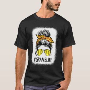 Camiseta Bola de Softball Sangrenta Vida Mensageira Bun Mãe