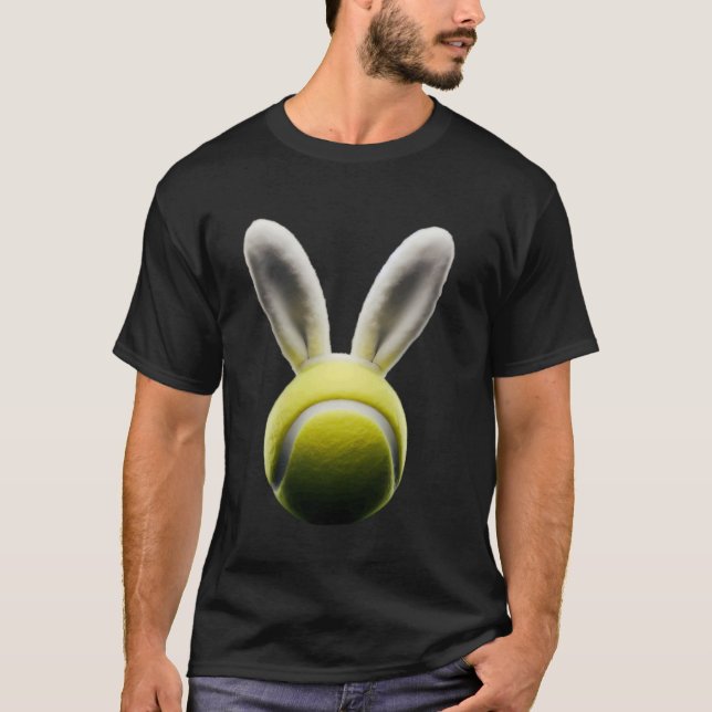 Camiseta Bola de Ténis com Orelhas de Coelho de Páscoa Aman (Frente)