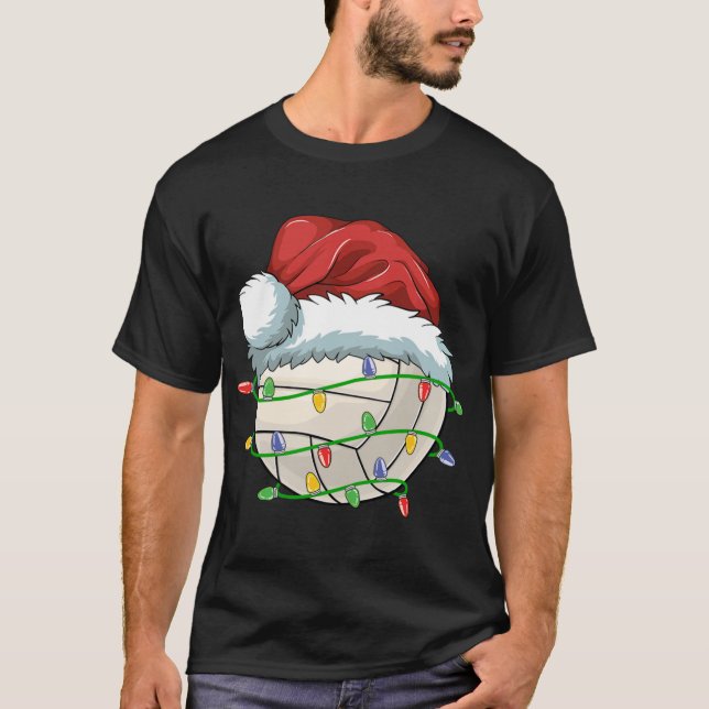 Camiseta Bola de Voleibol de Natal Santa Hemorragia Ligeira (Frente)