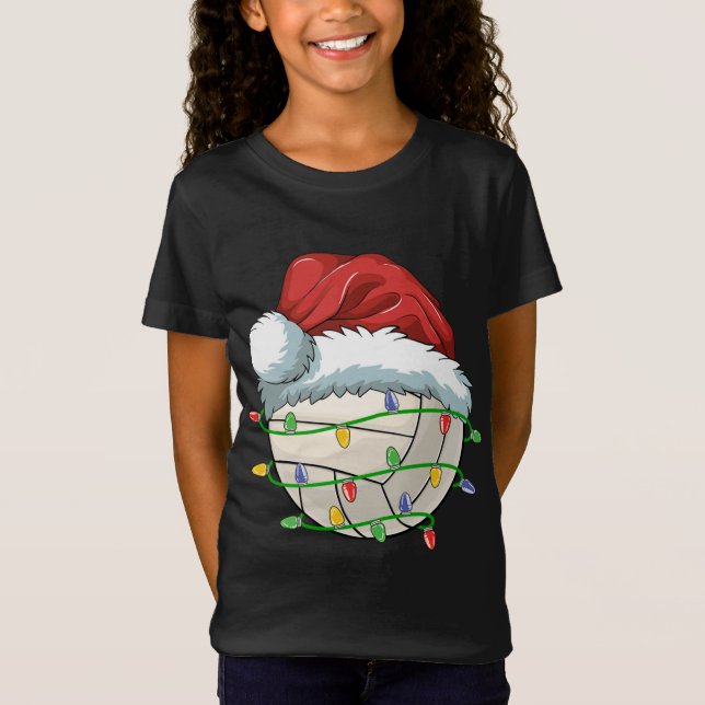 Camiseta Bola de Voleibol de Natal Santa Hemorragia Ligeira (Frente)