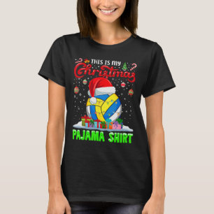 Camiseta Bola de Voleibol Papai Noel Luzes de Natal Engraça