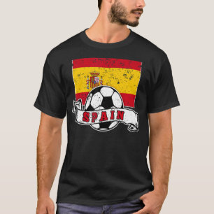 Camiseta BOLA E PAVILHÃO DO espanha DO SOQUETE DISTRESSADOS