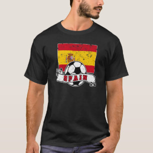 Camiseta BOLA E PAVILHÃO DO espanha DO SOQUETE DISTRESSADOS
