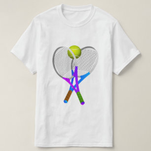 Camiseta Bola e Raquetes de Tênis