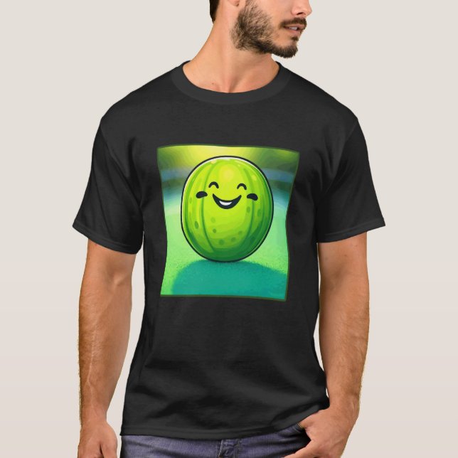 Camiseta Bola em conserva Pickleball engraçado (Frente)