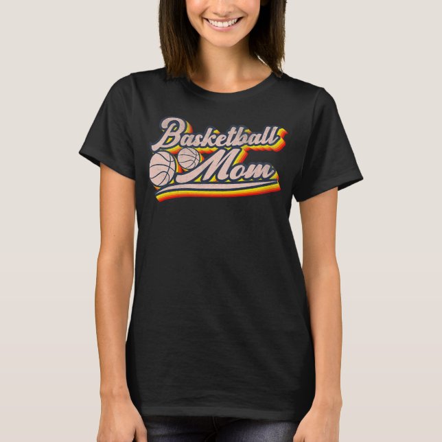 Camiseta Bola Engraçada Mãe Esportiva Família Basquete Mãe  (Frente)