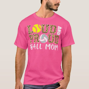 Camiseta Bola Louca E Orgulhosa Mãe Leopard Softball Volley