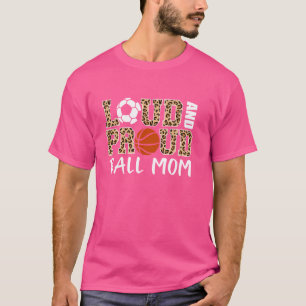 Camiseta Bola Louca E Orgulhosa Mamãe Soccer Leopardo Basqu