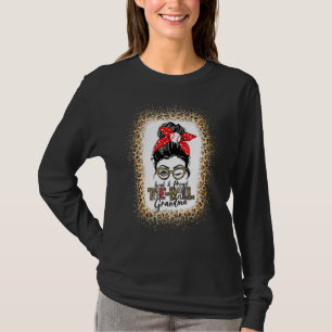 Camiseta Bola Loud e Orgulhosa Avó Mensageira Mãe Leopard B