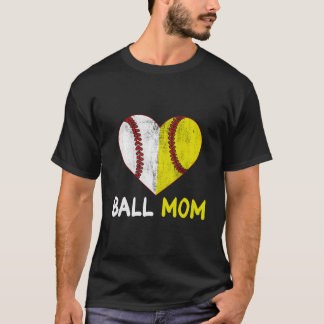 Camiseta Bola Mãe Ele Softbol Beisebol Jogador Dia das Mães