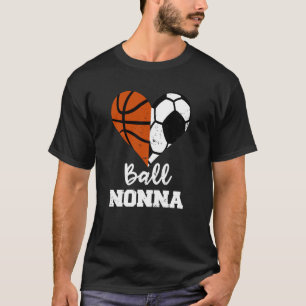 Camiseta Bola Nonna Coração Engraçado Futebol Basquetebol N
