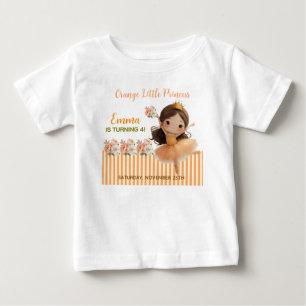 Camiseta Bola Pequena Princesa Laranja