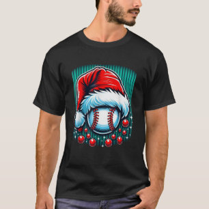 Camiseta Bola Santa Hat de Natal - Baseball Xmas