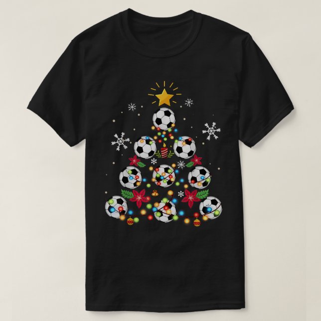 Camiseta Bola Santa Hat - Família X de futebol de árvore de (Frente do Design)