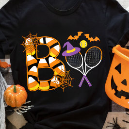 Camiseta Bola Tênis de Boo Creepy Tênis Halloween Pumpkin