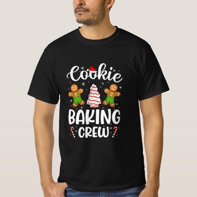 Camiseta Bolacha Baking Crew presente engraçado de Natal (Frente)