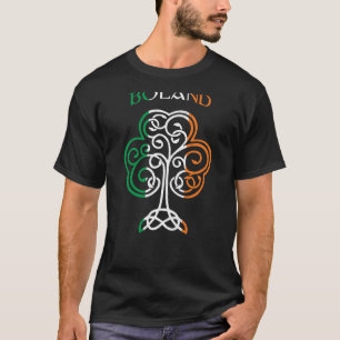 Camiseta BOLAND Nome Irlandês Trevo Bandeira da Irlanda Fam