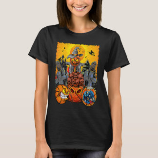 Camiseta Bolas de Basquete de Halloween Enfrentam Custo de 