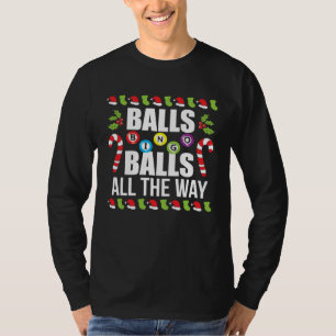 Camiseta Bolas de Bingo até o Fim Chamada de Bingo de Natal