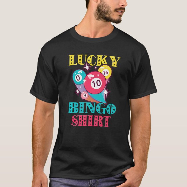 Camiseta Bolas de Bingo Bingo Charme de Jogo Sorteado Sortu (Frente)