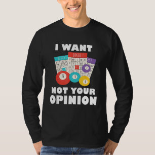 Camiseta Bolas de Bingo Eu Quero Bingo Não Sua Opinião Jogo