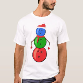 Camiseta Bolas de boliche de Natal engraçadas Snowman