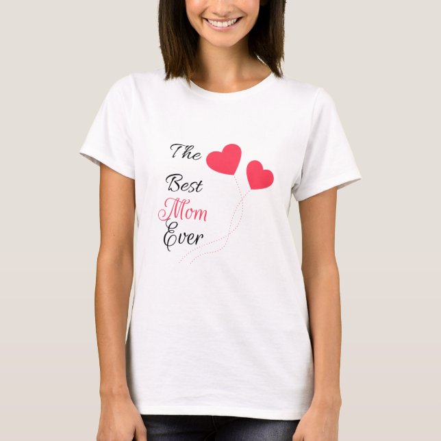 Camiseta Bolas de Coração da Melhor Mãe do Mundo (Frente)