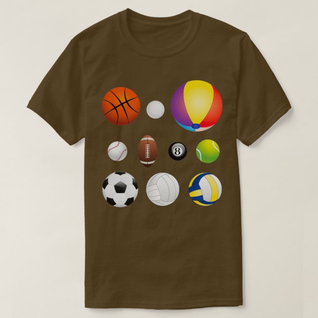 Camiseta Bolas de Esporte (Frente do Design)