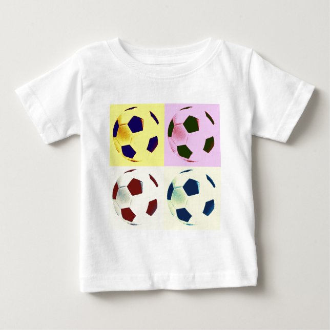 Camiseta Bolas de futebol de pop Art (Frente)