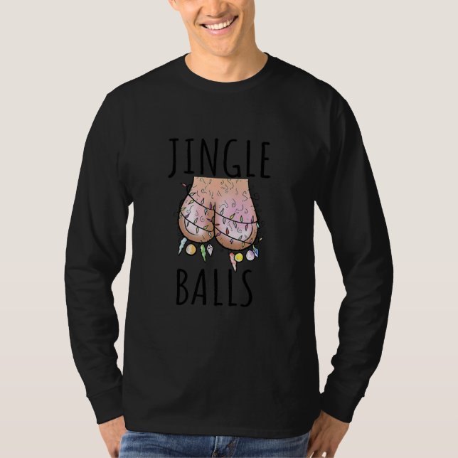 Camiseta Bolas de Jingle de Natal travessas  (Frente)