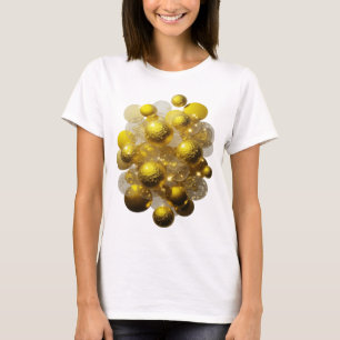 Camiseta Bolas de Luz Douradas Prateadas Dinâmicas e Reluze