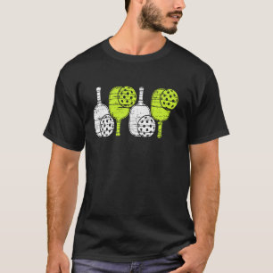 Camiseta Bolas de Paddle de Pickleball Verde Brilhante Dia